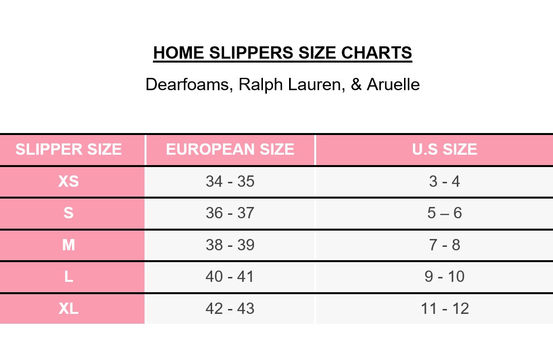 home slippers size chart home slippers size chart