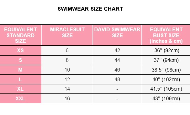 Swim size chart 2023 Swim size chart 2023