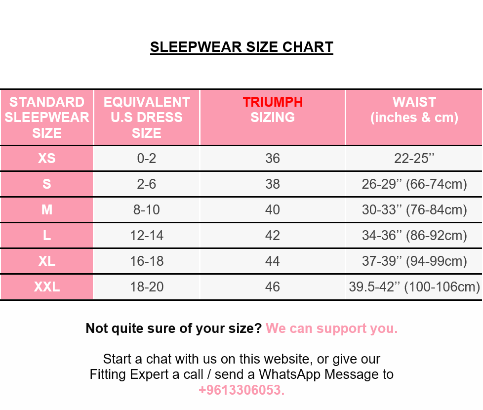 Sleep Size Chart